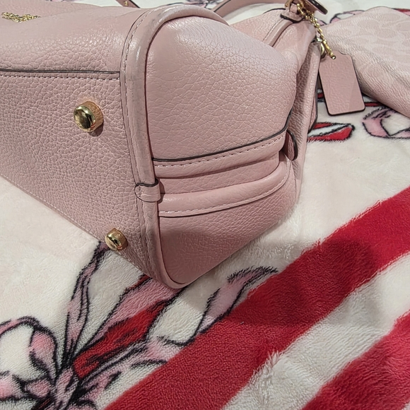 Coach Pink Pebbled Leather Hobo Shoulder Bag + Wallet Set - Picture 4 of 11